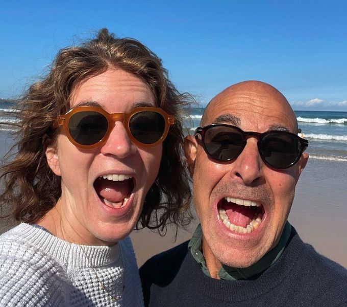 Felicity Blunt with and her husband Stanley Tucci
